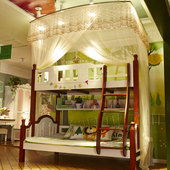 伸缩高低子母床蚊帐双层1.5米1.2m衣柜床蚊帐儿童学生书柜床蚊帐