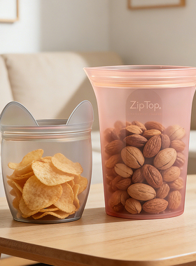 ZIPTOP进口硅胶保鲜袋春夏露营便携分装袋可微波饭盒食品级收纳袋