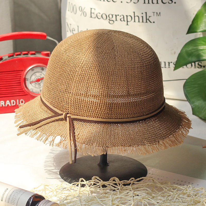 夏季遮阳 儿童沙滩编织草帽 韩版小清新亲子大檐帽子海边度假防晒