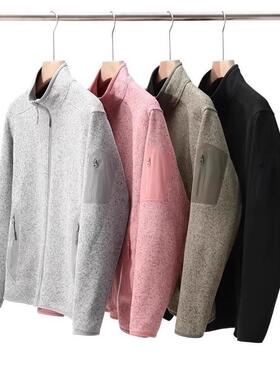 鸟 秋冬户外立领男女绒衫抓绒衣拉链衫男女情侣运动夹克9311