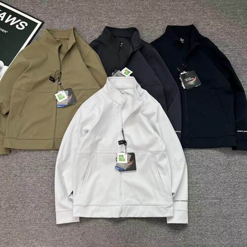 纯色立领休闲弹力修身男外套夹克