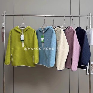 冬日氛围感!新款时尚休闲情侣多巴胺加厚摇粒绒撞色保暖连暖卫衣