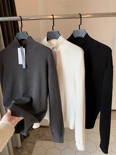 秋冬男士 走波兰 时尚 休闲百搭半高领打底衫 毛衣 针织衫 BLUE