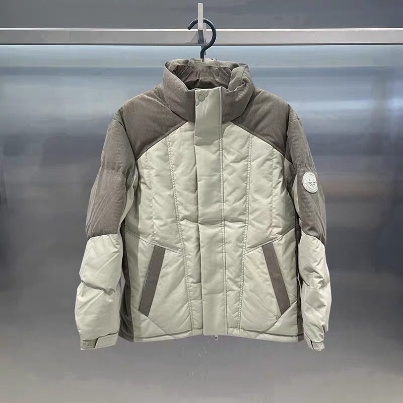 羽绒服男2026新款冬季短款立领加厚拼色休闲鸭绒面包服情侣外套