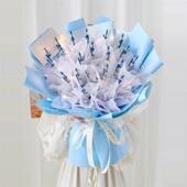 师护节花束手捧花白衣黑蓝笔花精致实用答谢纪念