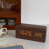 闹钟简单实用2025木质闹钟子钟夜光静音覆古用桌面床头时钟