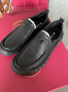 2025圣帝罗阑男鞋时尚舒适超软低帮套脚真皮透气休闲皮鞋W16260