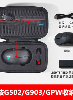 适用罗技游戏鼠标收纳包狗屁王GPWG903G502硬壳收纳盒保护便携包