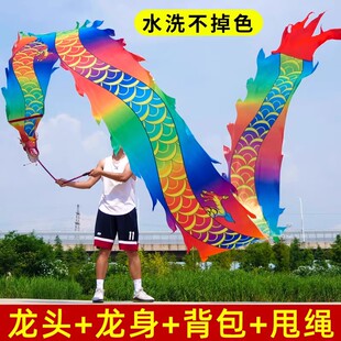 舞龙彩带健身表演道具龙头舞龙彩带健身龙新款广场舞龙彩带舞龙头
