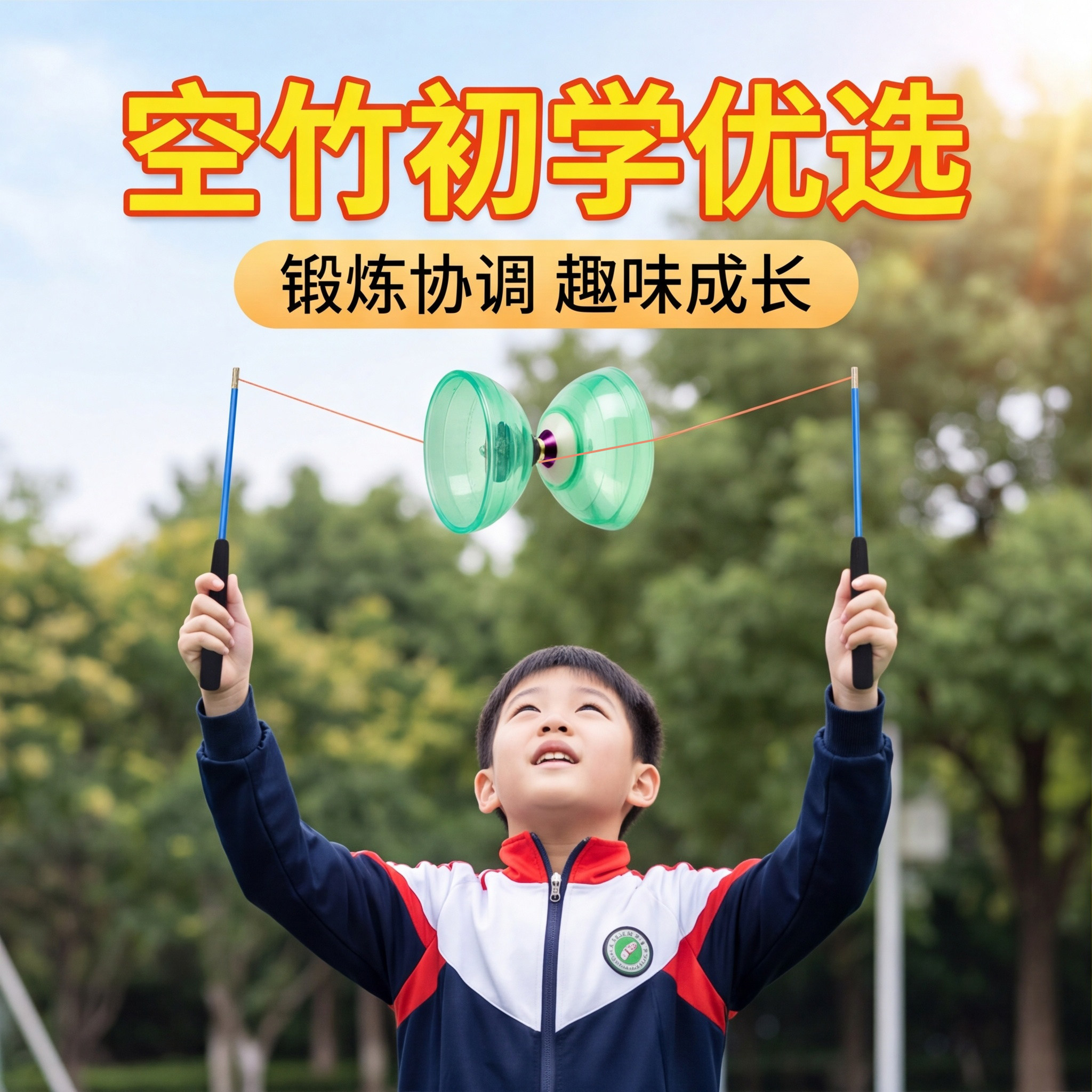 华铃空竹小学生专用空竹儿童初学者成人健身比赛专业扯铃抖空竹