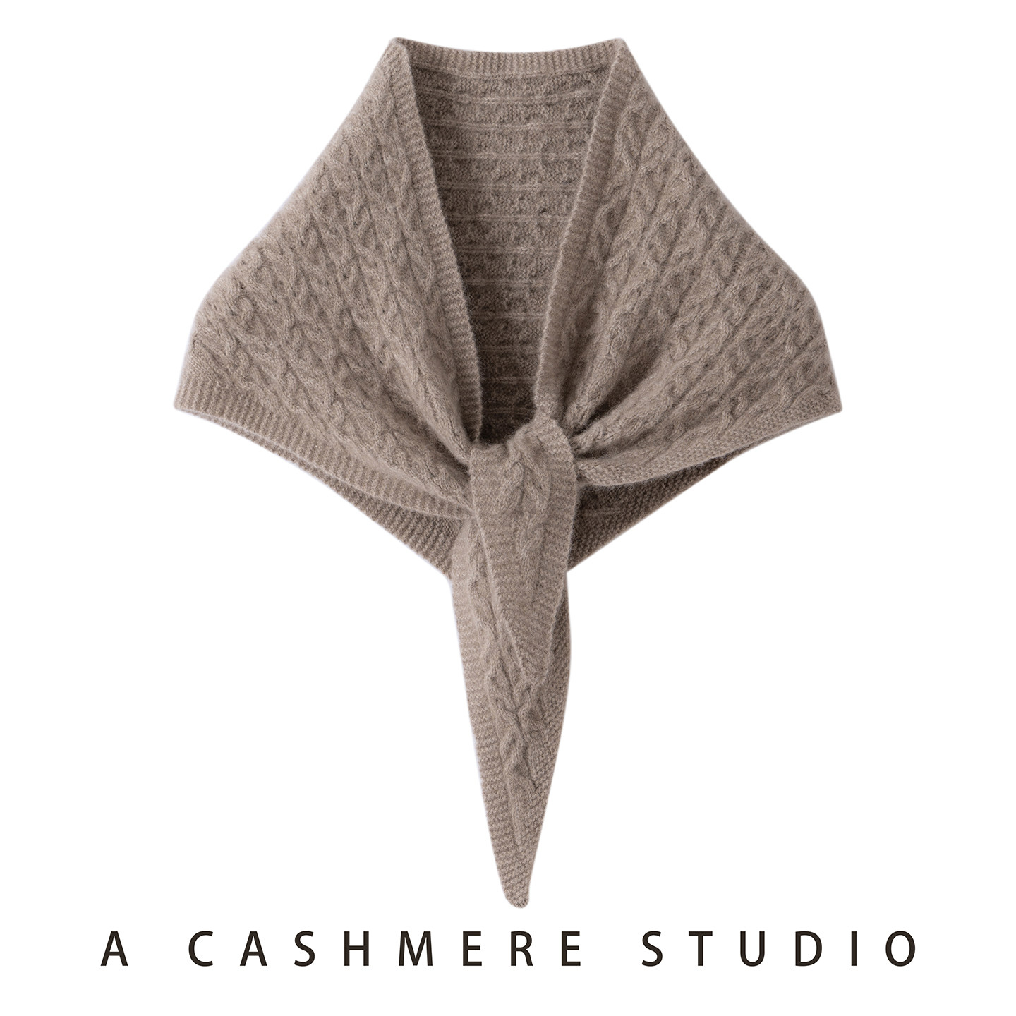 复古麻花100%纯山羊绒披肩三角巾女冬季保暖针织围巾围脖搭肩多用