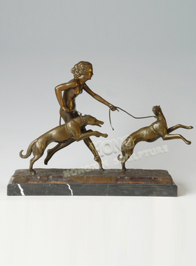 装饰品摆件鸿鑫雕塑黄铜欧式人物