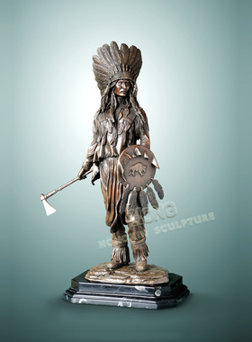 印弟安武士摆件鸿鑫雕塑黄铜欧式