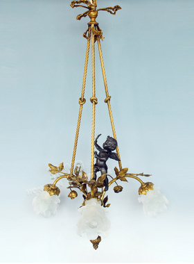 鸿鑫雕塑黄铜欧式客厅工艺灯吊灯