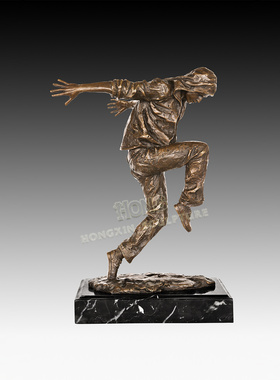 欧式铜雕街头舞者摆件装饰工艺品