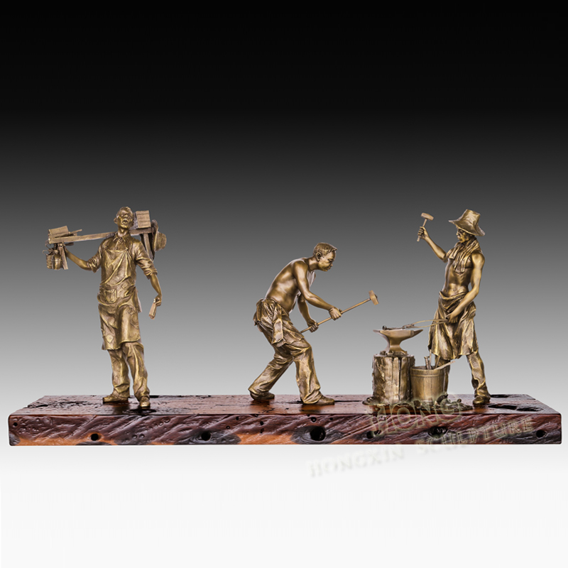 工艺饰品摆件鸿鑫雕塑黄铜新中式