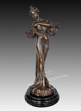 铜雕塑舞女EPA316317欧式人物手工艺品酒店书房家居玄关桌面摆件