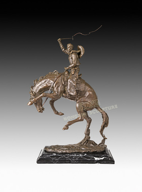 铜雕塑马背牛仔EPA205欧式人物工艺饰品酒店客厅书房家居桌面摆件