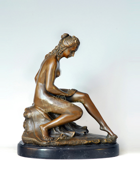 铜雕塑欧式少女EP105欧式人物工艺饰品酒店客厅书房家居桌面摆件