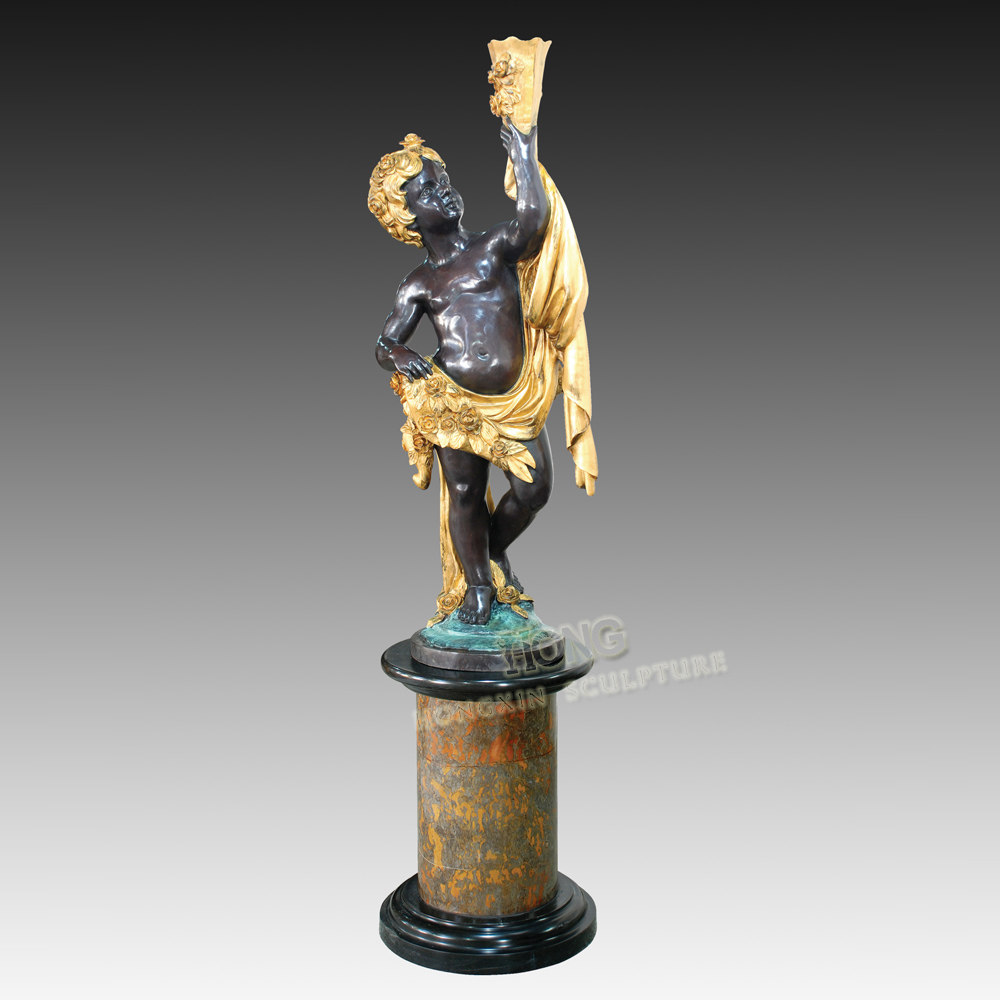 大型铜雕塑丰收女孩男孩LS037酒店别墅大厅欧式人物落地摆件包邮