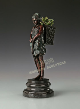 鸿鑫雕塑黄铜欧式人物工艺品摆件