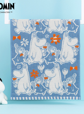 夕才儿美术馆MOOMIN姆明纯棉A类卡通面巾 家用毛巾吸水不易掉毛