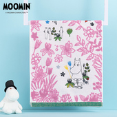 夕才儿美术馆 MOOMIN姆明花园单面纱布纯棉毛巾吸水速干成人面巾