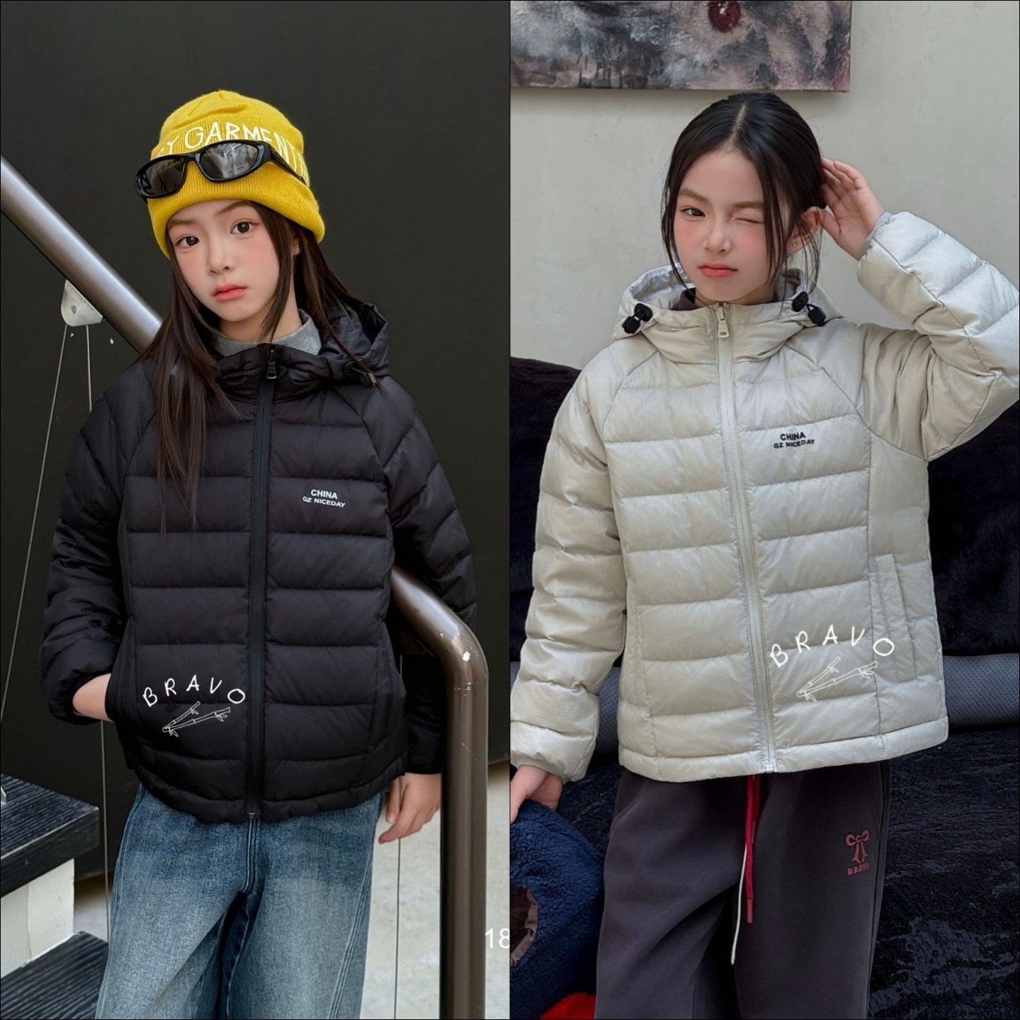 布芮欧童装2025冬男童女童轻薄排骨羽绒服校服神器保暖外套18133