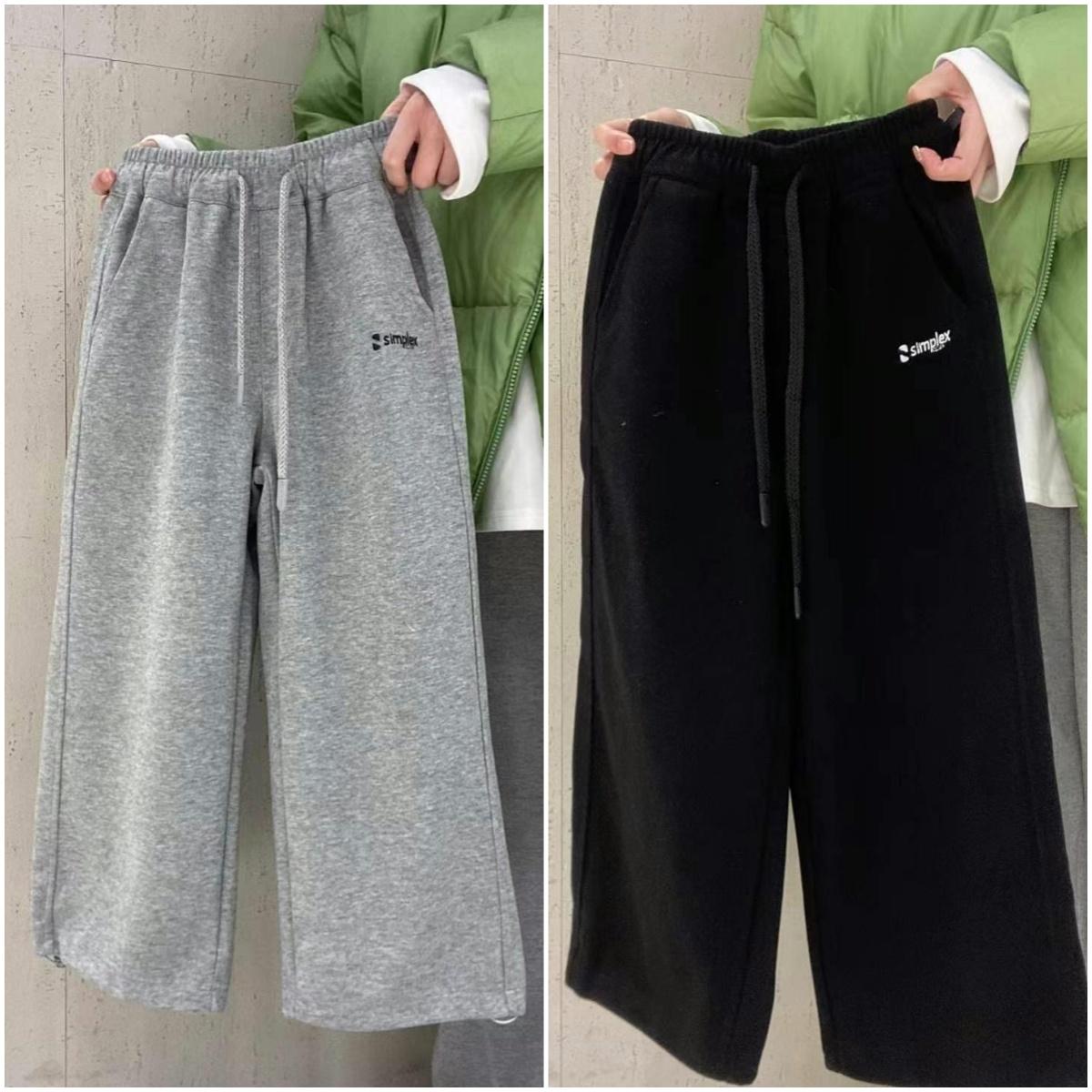 牛哆哆直筒束脚两穿卫裤