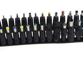 28件套黑色5.5x2.1通用多功能DC转AC笔记本电脑转接头电源转接头