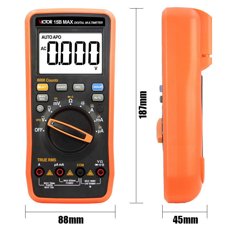 胜利万用表VC15B/17BMAX高精度全自动量程电工智能防烧万能表