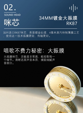 U87AI大振膜48V麦克风定制34咪芯