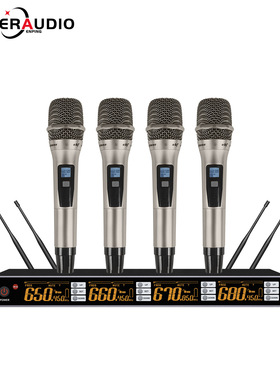 GAW-BR808 一拖四无线麦克风话筒舞台演出会议手持话筒鹅颈麦克