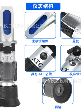 厂家直销 糖度计 ATC 0-80%折光仪便携式浓度计 手持式折射仪