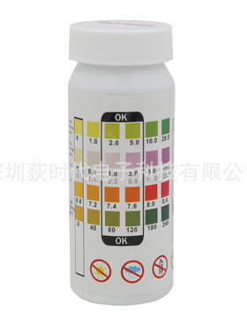 4合1游泳池Spa测试带游离氯PH溴总碱度水测试工具试纸50条一瓶