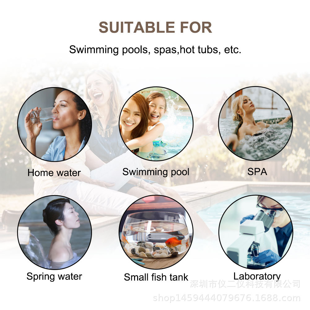 现货游泳池水质检测5合1测试纸PH