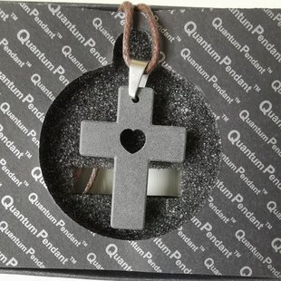 Quantum Pendant黑色棉绳十字架火山石吊坠心形穿孔项链百搭饰品