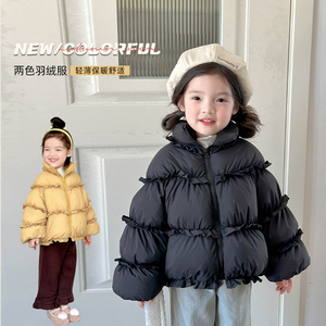 SASA的丸子妹女童羽绒服2023冬季新款两色儿童羽绒外套90白鸭绒潮