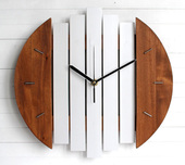 Wall 现代蒸汽朋克未来派木制挂钟 Modern Clock客厅卧室挂表时钟