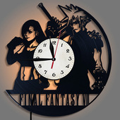 唱片挂钟Vinyl 最终幻想7时钟黑胶挂表 创意复古艺术 Wall Clock