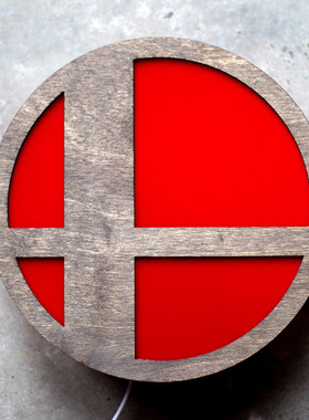 任天堂Super Smash Bros创意LED夜灯壁灯明星大乱斗家居装饰lamp