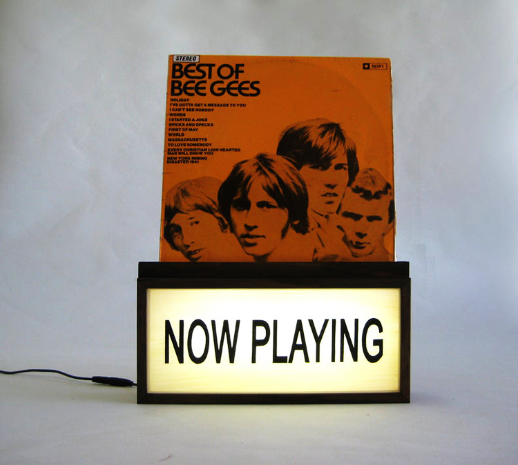 now playing创意唱片支架灯箱 正在播放发光照明夜灯led灯气氛灯