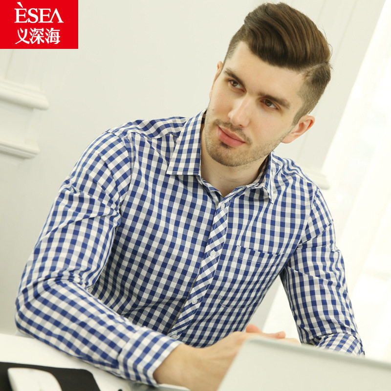 aliexpress hot sales Leisure Plaid shirt male long sleeves在類目 男裝, 襯衫中 - 來自Buy2taobao.com提供專業的淘寶代購服務