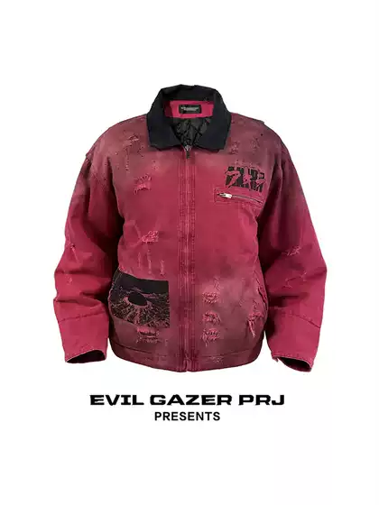 Evil Gazer Destroys Dirtyfit Akira Retro Workwear Jacket Cotton Coat