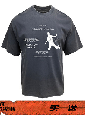 EVIL GAZER复古水洗做旧做脏new vintage宽松短袖T恤男dirtyfit