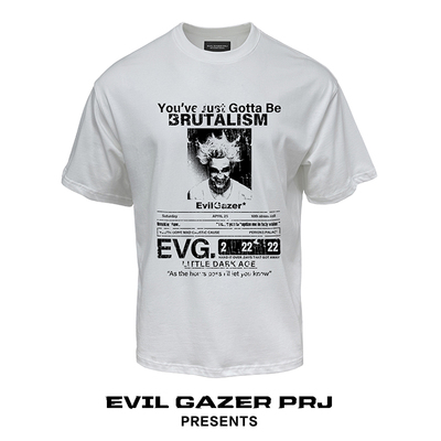 EVIL GAZER 复古做旧new vintage开裂破损人像摇滚宽松短袖T恤男
