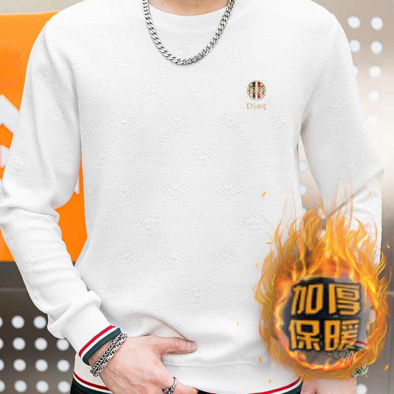 冬季长袖男欧版大码卫衣套头日系立体印花圆脸品牌卡9739加绒P50,男装卫衣,星座1207