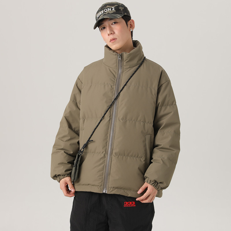 冬季新标90鸭绒中性潮牌阔版特氟龙暗格立领羽绒服绿色9170P240，男装羽绒服，星座1207