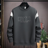 秋冬直播高质量棉挂拍卫衣男圆领套头刺绣宽松长袖灰9779P45，男装卫衣，星座1207