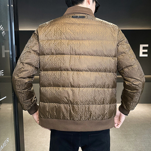 冬季简欧精神小伙夹克羽绒服90%白鸭衬衫领翻领厚外套卡Y9185P280图片